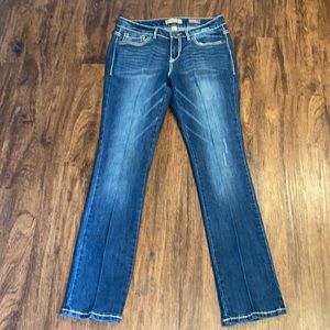 Nine West Vintage America Collection Straight Leg Bele Cherie Embroidered Jeans